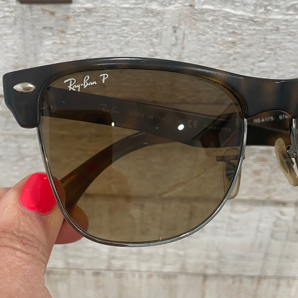 RAY BAN Clubmaster RB4175 Matte Havana Oversized Square Oval Sunglass 57-16-145 - Picture 15 of 16